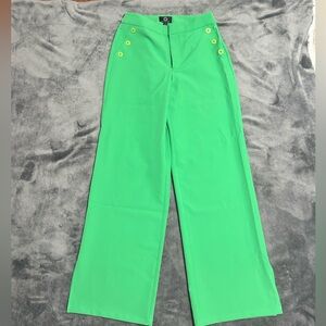 G by Giuliana Bright Green Wide-Leg Pants